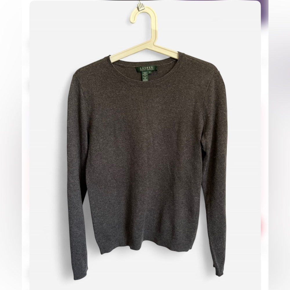 Ralph Lauren Gray Crewneck Sweater Silk Cashmere Blend Size S